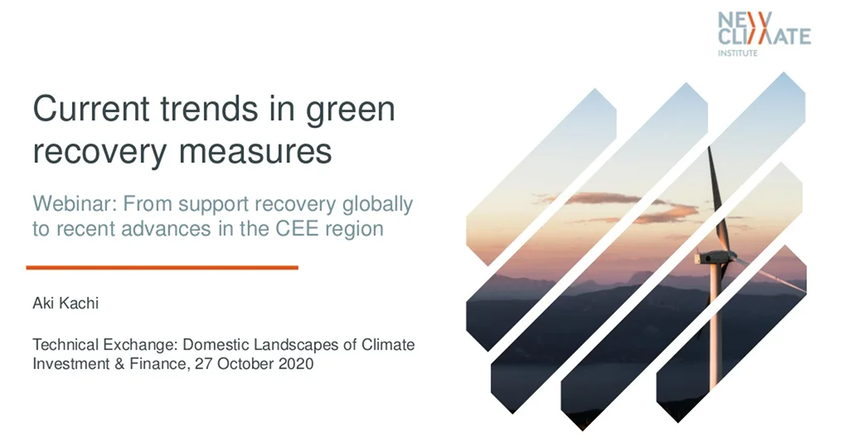 Workshop: Landscape Of Climate Finance: From Supporting Recovery ...